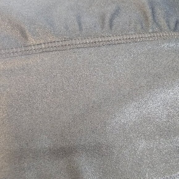 Womens Plus Size 1X Shiny Black Metallic Razor Back Exercise Gym Yoga Sports Bra - Picture 10 of 10